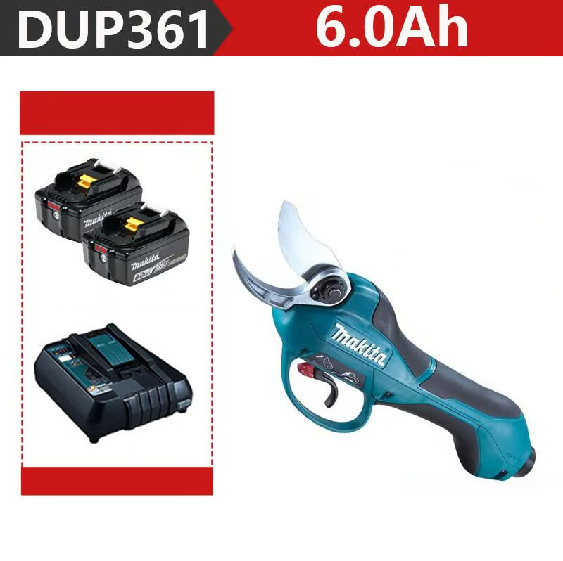 [MAKITA DUP361PT2 metzőolló 2000W+ dvi 6,0 Ah-s baterijos 48V+ įkroviklis]Az Akumuliatoriaus veikimo laikas 12 valandų